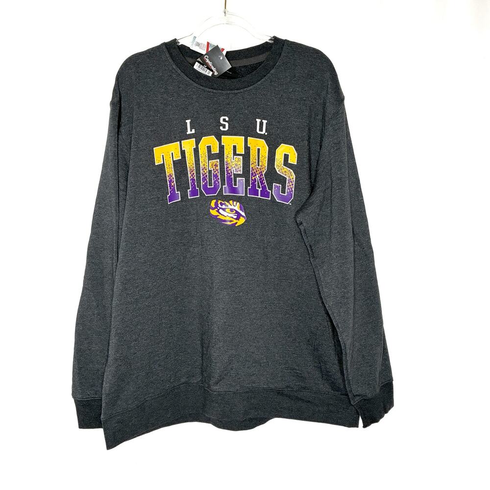 LSU Tigers Louisiana State Captivating Gray Pullover Sweatshirt NWT Mens 2XL